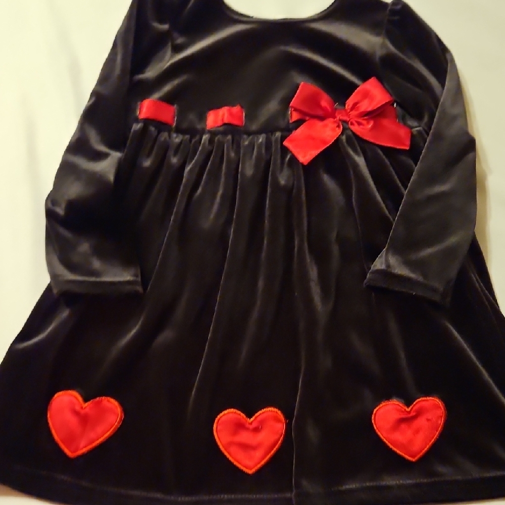 Dollie & Me Black Dress with Red Accents